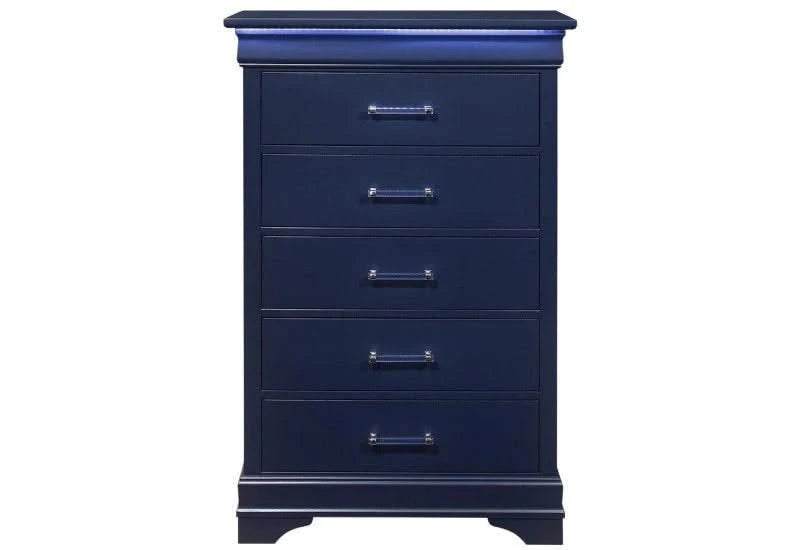 blue 5 drawer dresser Vine Bone Inlay 5 Drawer Dresser Royal Blue