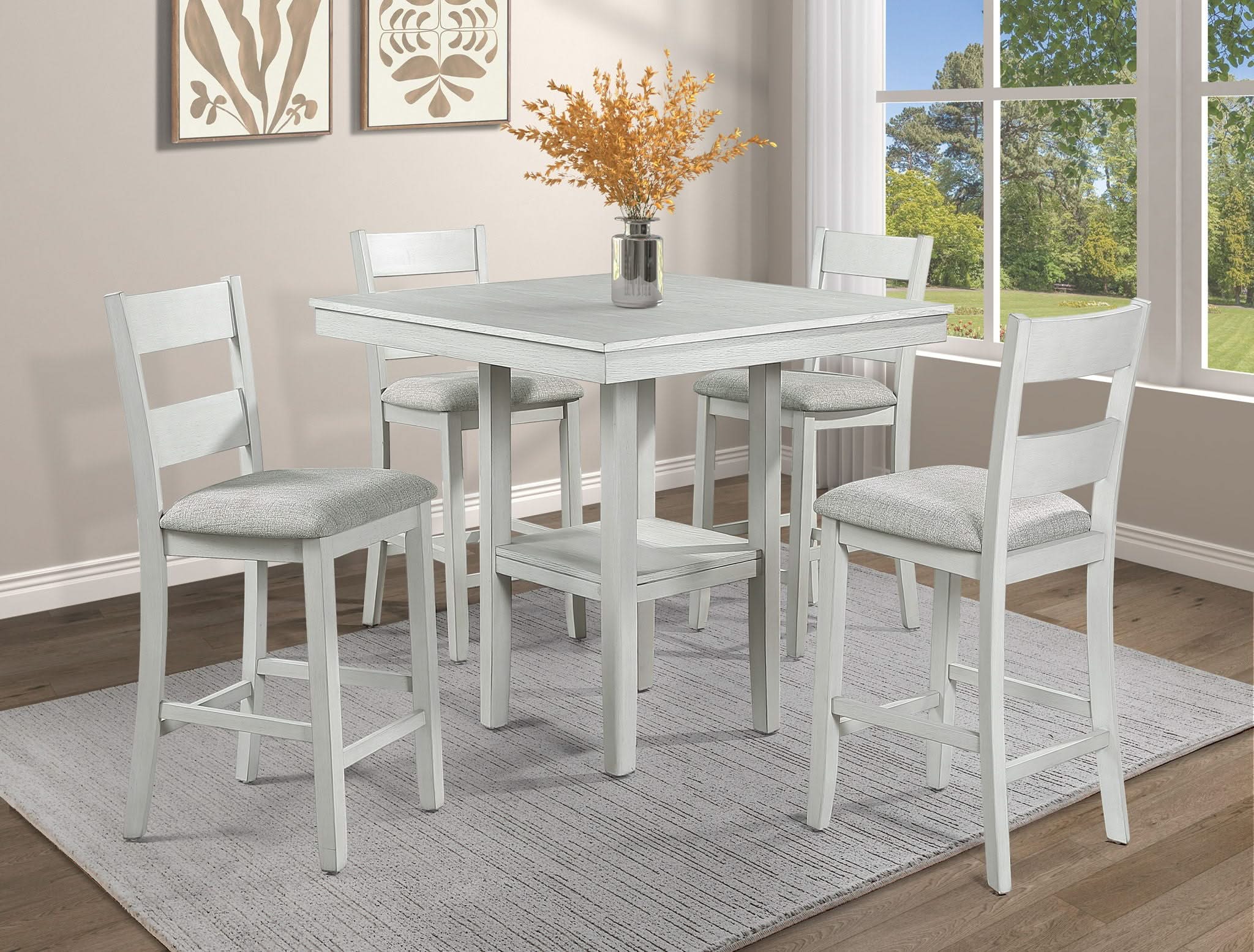 Lester - 5 Piece Counter Height Table Set - Drift Wood - | Free ...