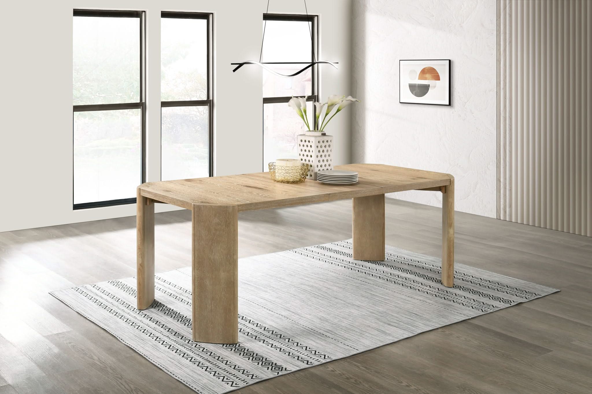 Magnus - Extendable Rectangular Dining Table - Oak Finish - | Free ...