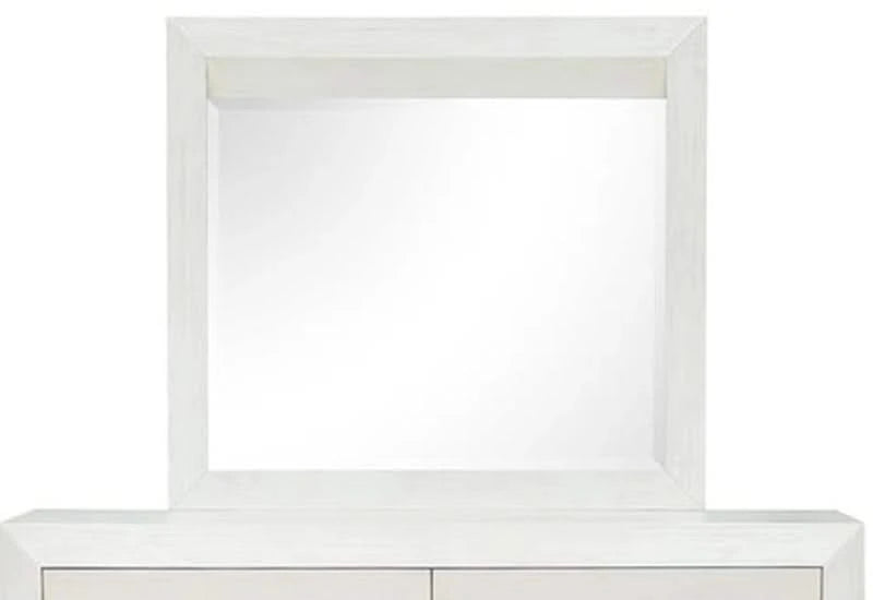 Atlantic White Landscape Mirror – Clean, Framed Design in Quartz