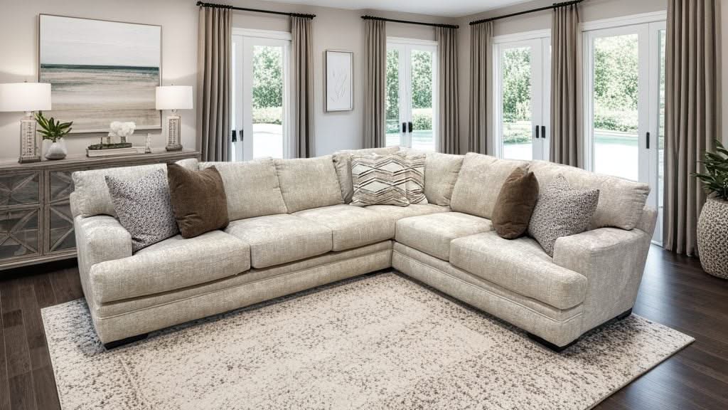 stokers tobacco retailers Brazil Leather Power Reclining Sectional w/ Power Headrests Slipcovered styles are fully removable and machine Downy Cream Contemporary 2PC Sectional