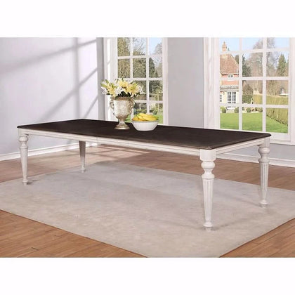 Magnolia White Extendable Dining Table with Rustic Traditional Design