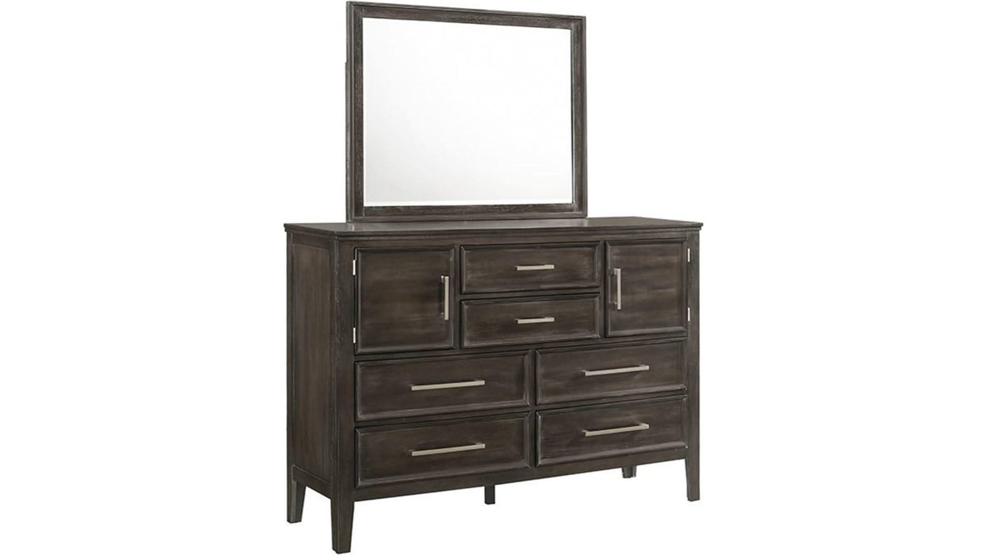 Davidson Nutmeg Brown Modern Dresser with 6 Drawers and 2 Doors