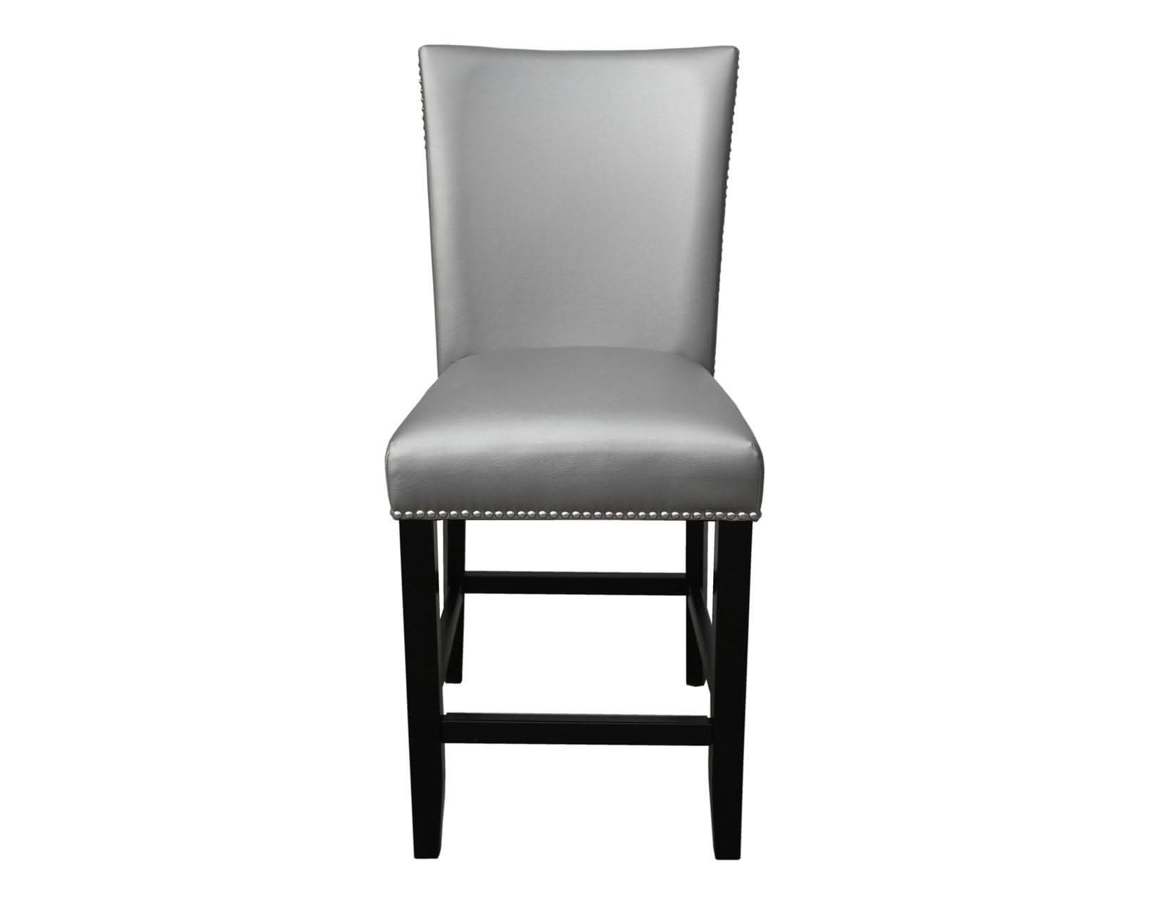 CARMEN PU COUNTER CHAIR - SILVER