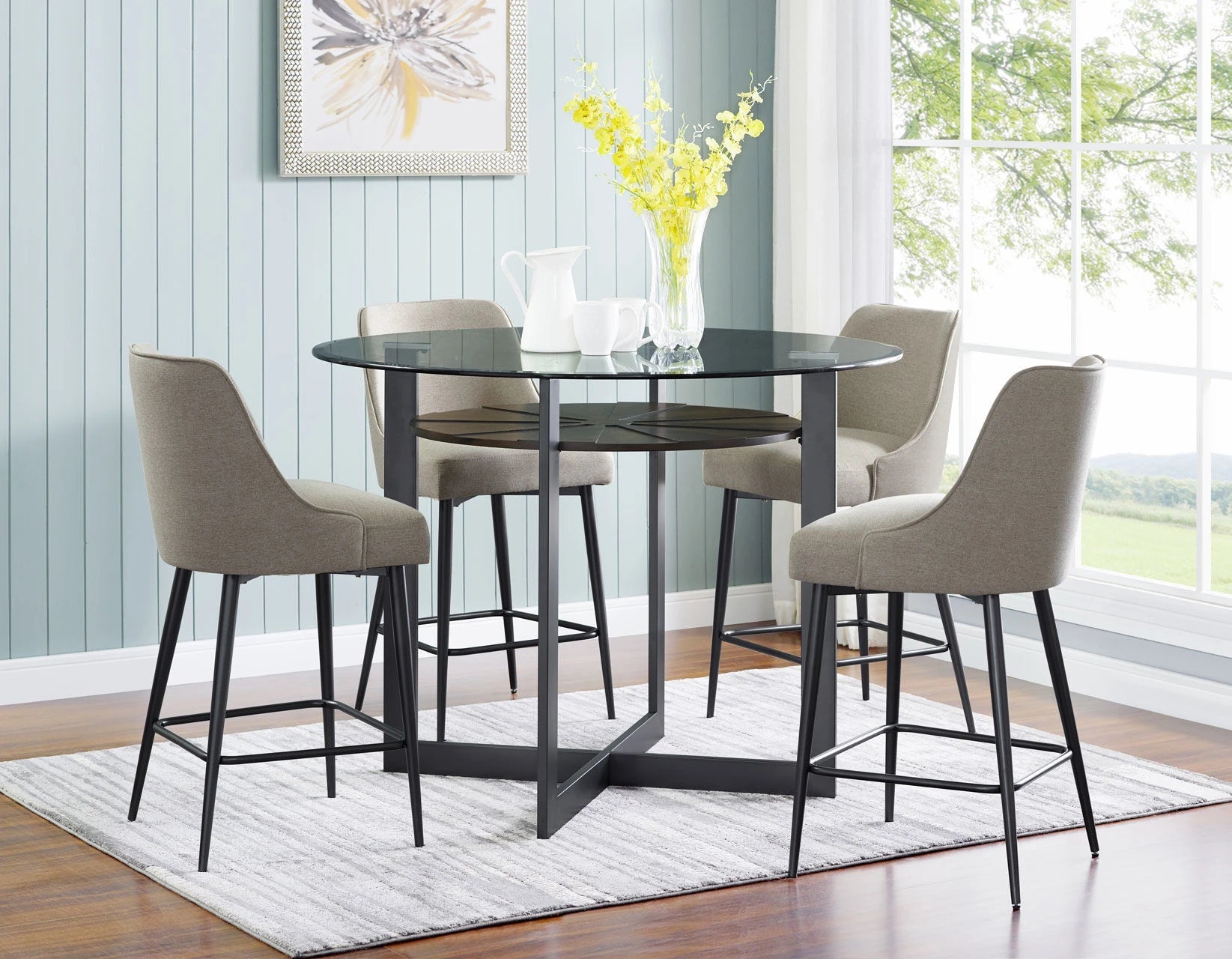 OLSON ROUND COUNTER HEIGHT DINING SET - OS480