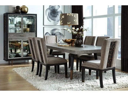 Paladium Wooden Modern Contemporary 7-Piece Dining Set with Rectangle Table and 6 Chairs