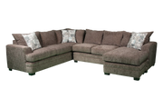 Carson Gray Modern 3 PC Sectional with Chaise and Accent Pillows