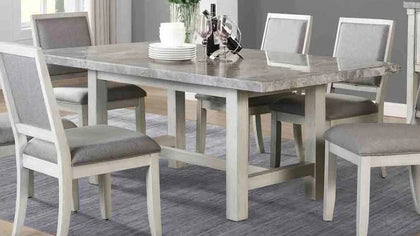 Canova 78-Inch Rectangular Marble Top Dining Table