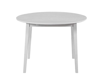 Naples Antique White Round Drop-Leaf Dining Table