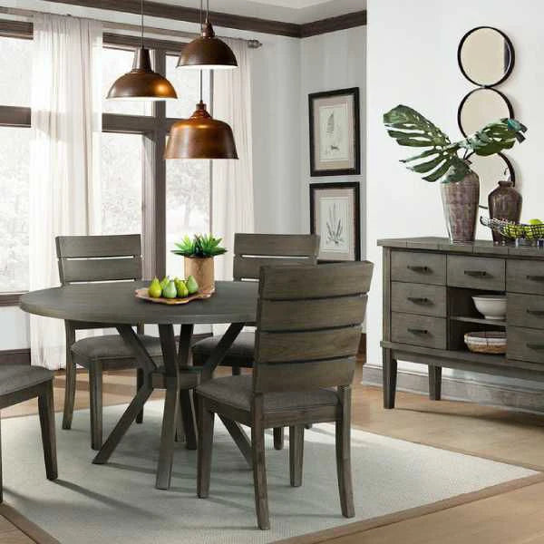 CATO GREY ROUND DINING SET - DCT380