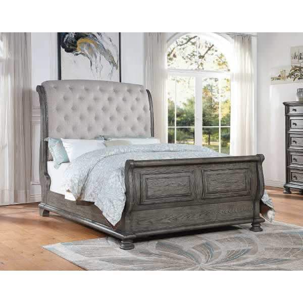 WOODLANDS QUEEN BED - GREY