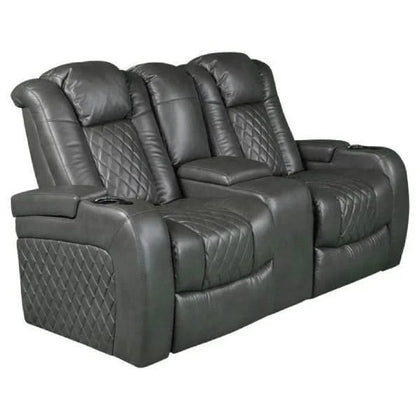 Pinnacle Seal Leather Power Reclining Loveseat with Adjustable Headrests