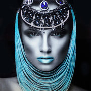 WOMAN TURQ RS GLASS WALL ART