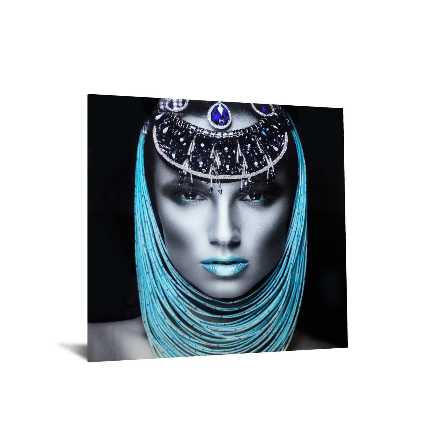 WOMAN TURQ RS GLASS WALL ART