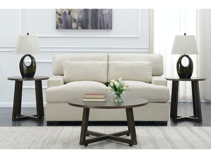 Industrial Brown 3-Piece Coffee Table and End Table Set
