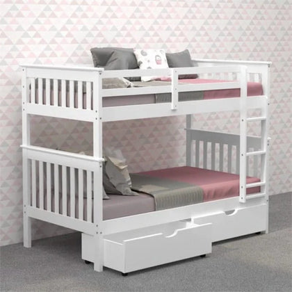 Bennett White Twin Over Twin Bunk Bed