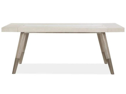 Lenox Rectangular Dining Table with Glass Insert and Extendable Design