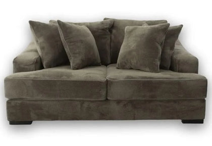 Monterrey Grey Plush Fabric Loveseat