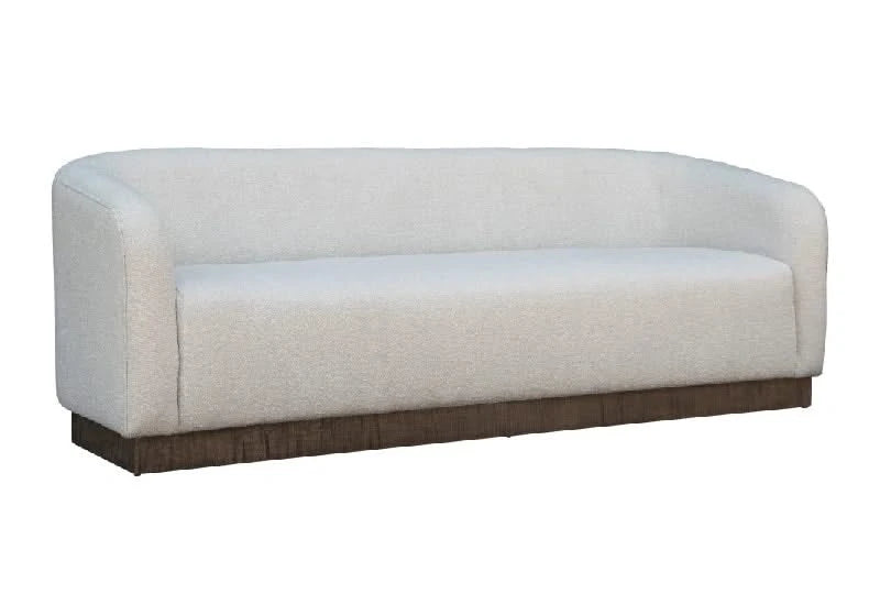 Mykos Ivory Contemporary Sofa with Accent Pillows
