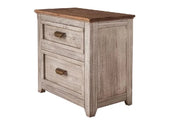 Mykos Cream Rustic Wood Modern 2-Drawer Nightstand