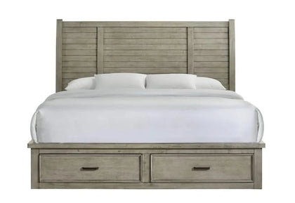 Sullivan Drift Grey King Storage Bed with Six Built-In Drawers