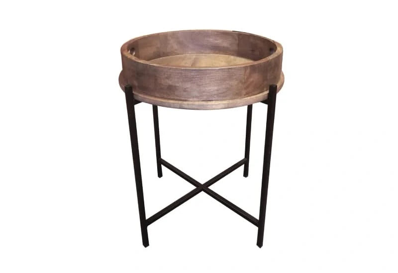 BARREL TOP SIDE TABLE