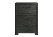 Allan Black 5 Drawer Chest with Contemporary Arched Base Design