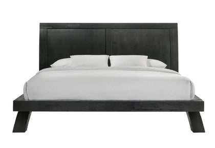 Allan Black King Platform Bed with Contemporary Arched Base Design