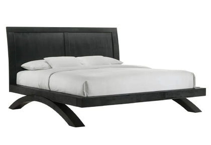 Allan Black Queen Platform Bed with Contemporary Arched Base Design