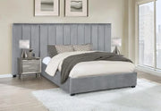 ARLES QUEEN GREY VELVET BED
