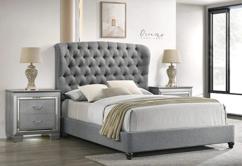 LINDA GRAY KING BED