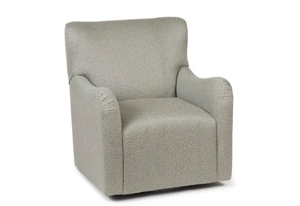Frenzy Teal Swivel Accent Chair with Paisley Chenille Upholstery
