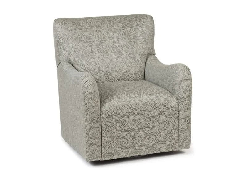 Frenzy Teal Swivel Accent Chair with Paisley Chenille Upholstery
