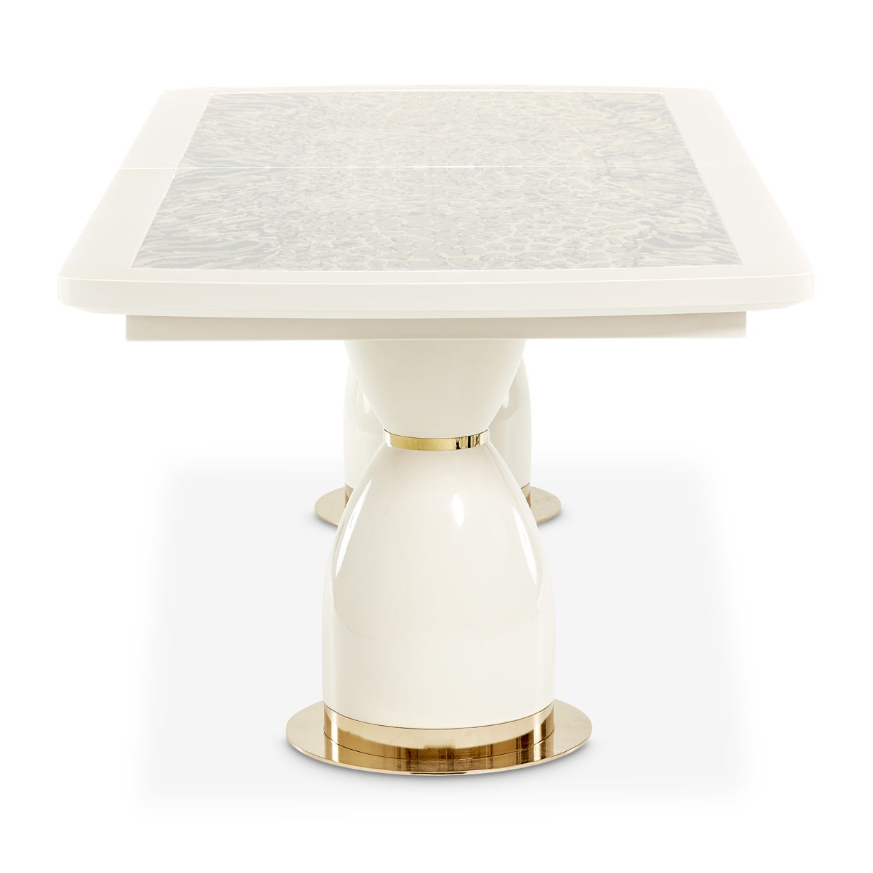 Lisbon - Double Pedestal Dining Table - Silken Matte Cream