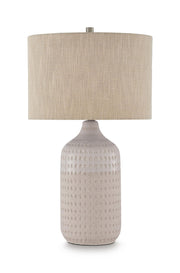 Capwich - Ceramic Table Lamp - Beige / White