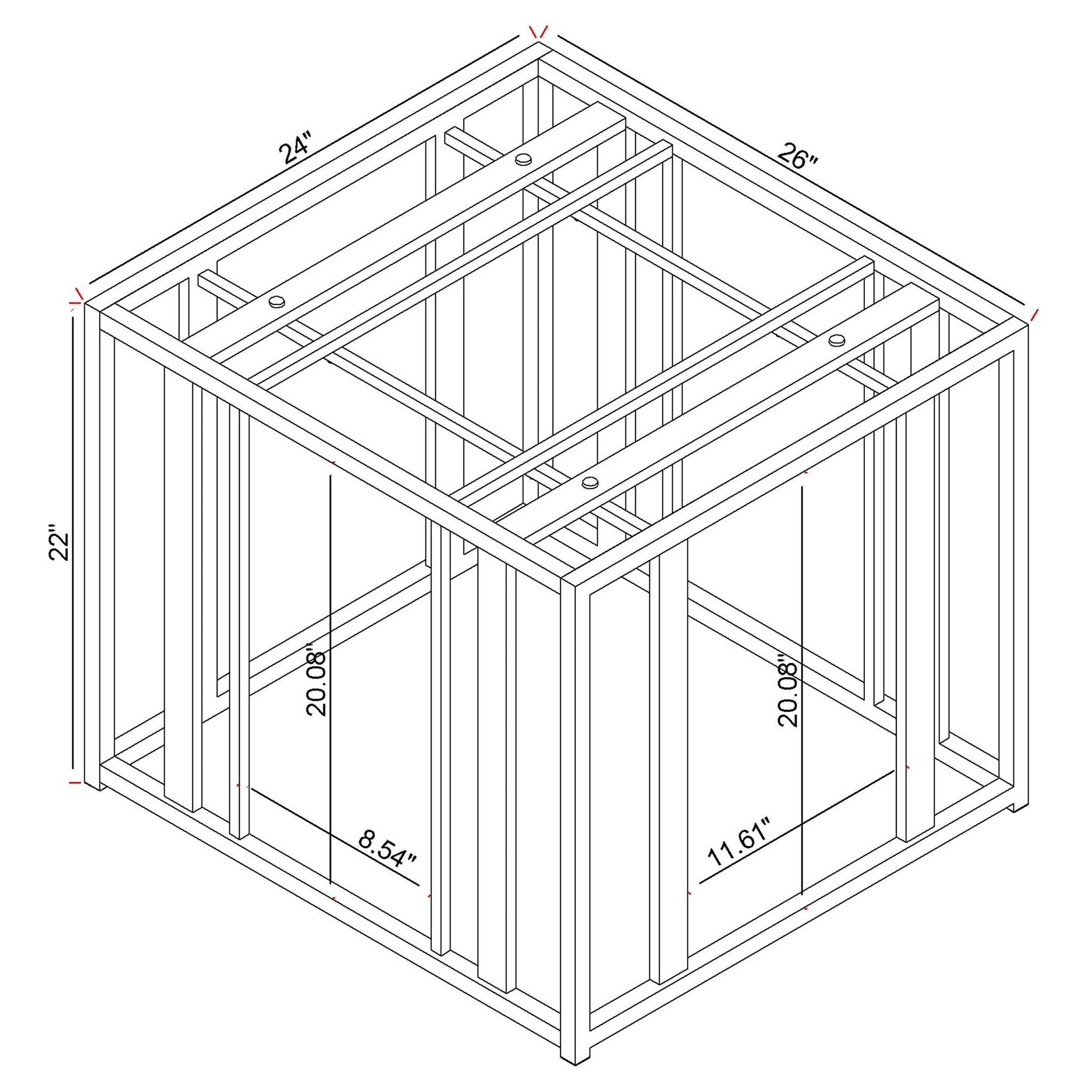 Adri Rectangular Glass Top Side End Table Matte Brass