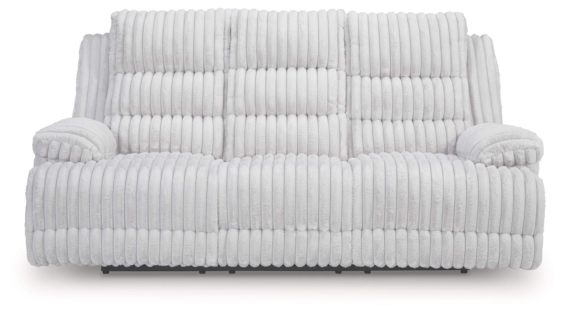 Rhines Falls - Reclining Power Sofa With Drop Down Table - Alloy