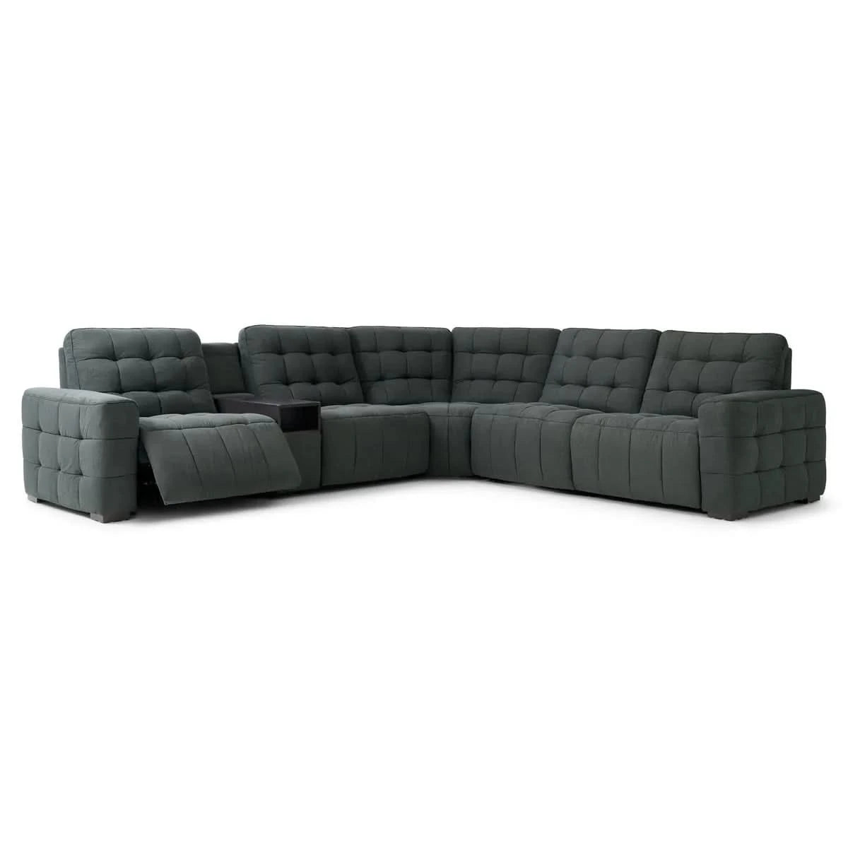 Peyton Pepper Charcoal 6-Piece Power Reclining Sectional with Storage Console & USB Charging