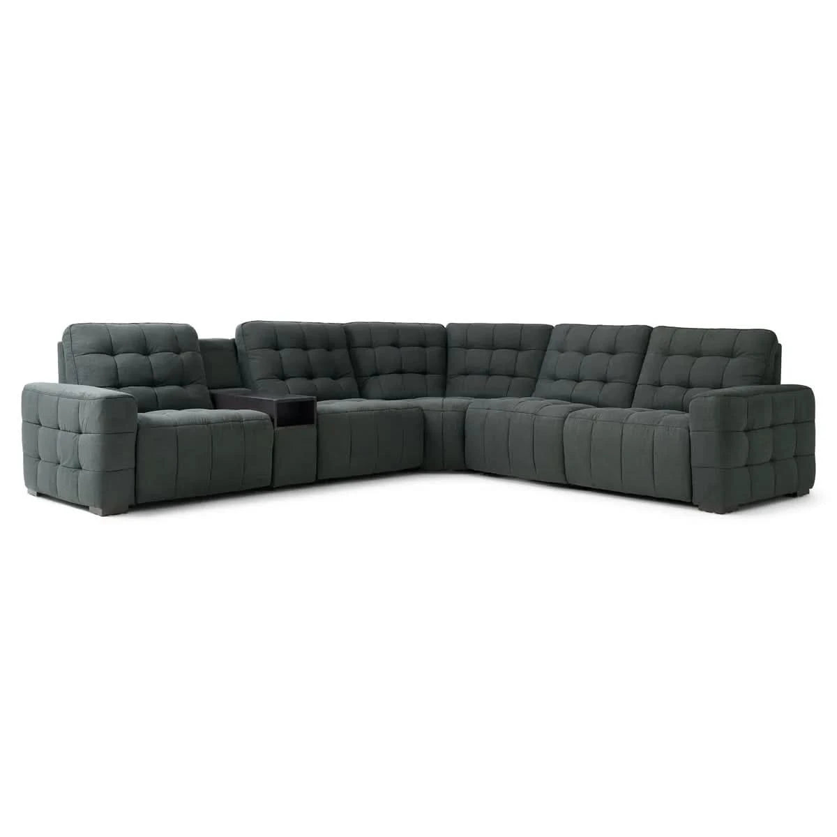 Peyton Pepper Charcoal 6-Piece Power Reclining Sectional with Storage Console & USB Charging