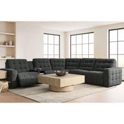 Peyton Pepper Charcoal 6-Piece Power Reclining Sectional with Storage Console & USB Charging