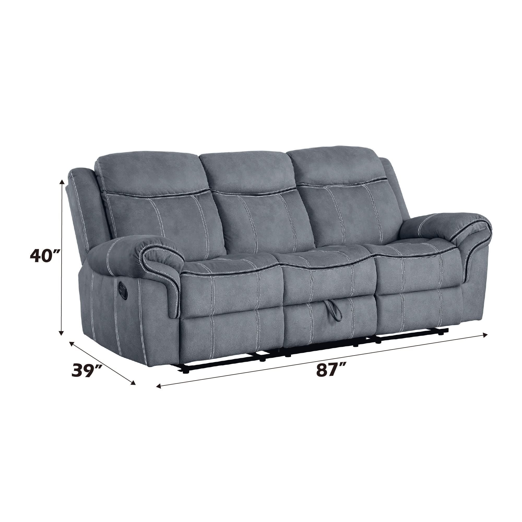 Zubaida - Two Tone Recliner Sofa With USB Port Drop Down Table