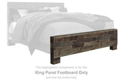 Derekson - King Panel Footboard - Multi Gray