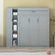 Murphy Wall Bed With Shelves, Wardrobe And LED Lights