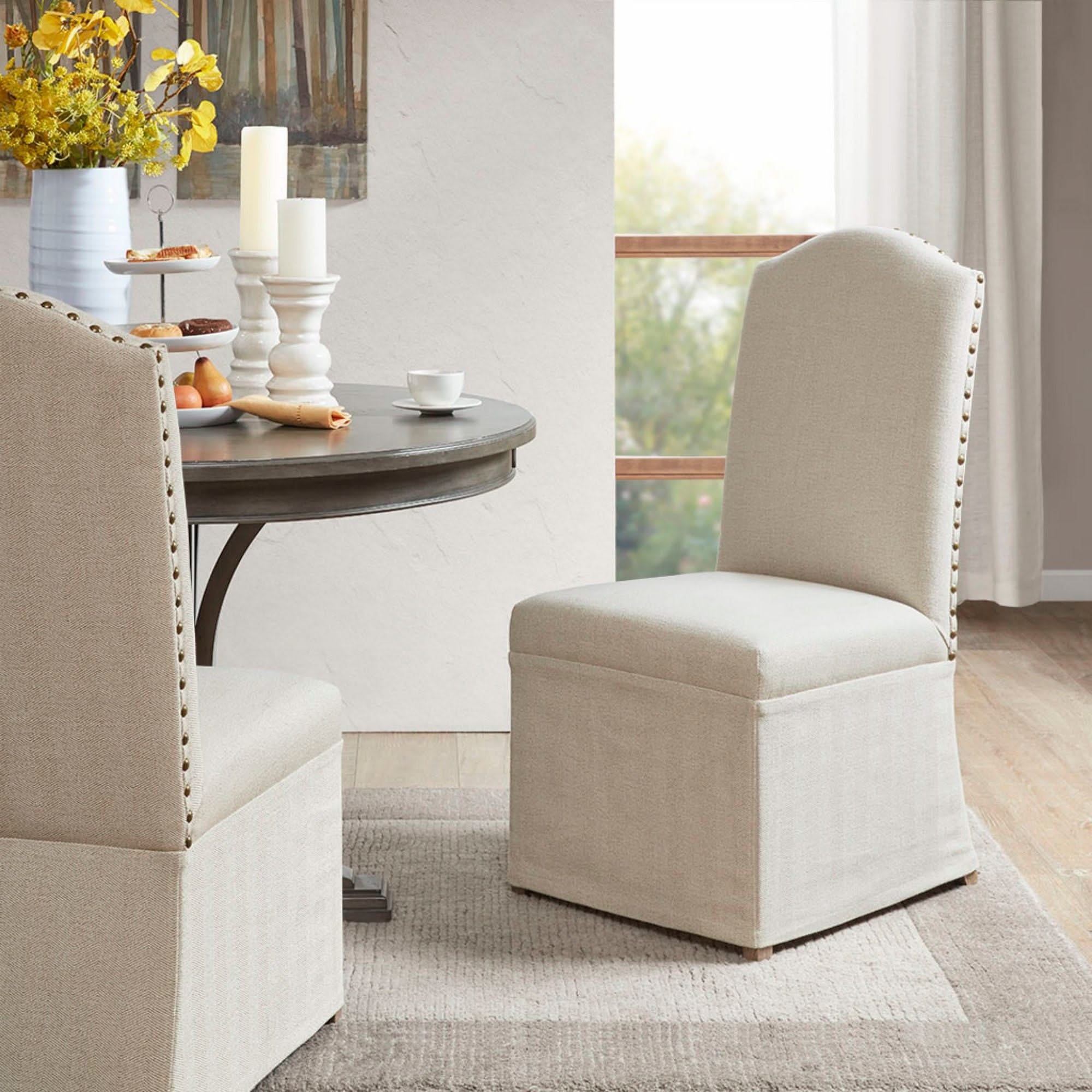 Dining Chair With Skirts (Set of 2) - Beige