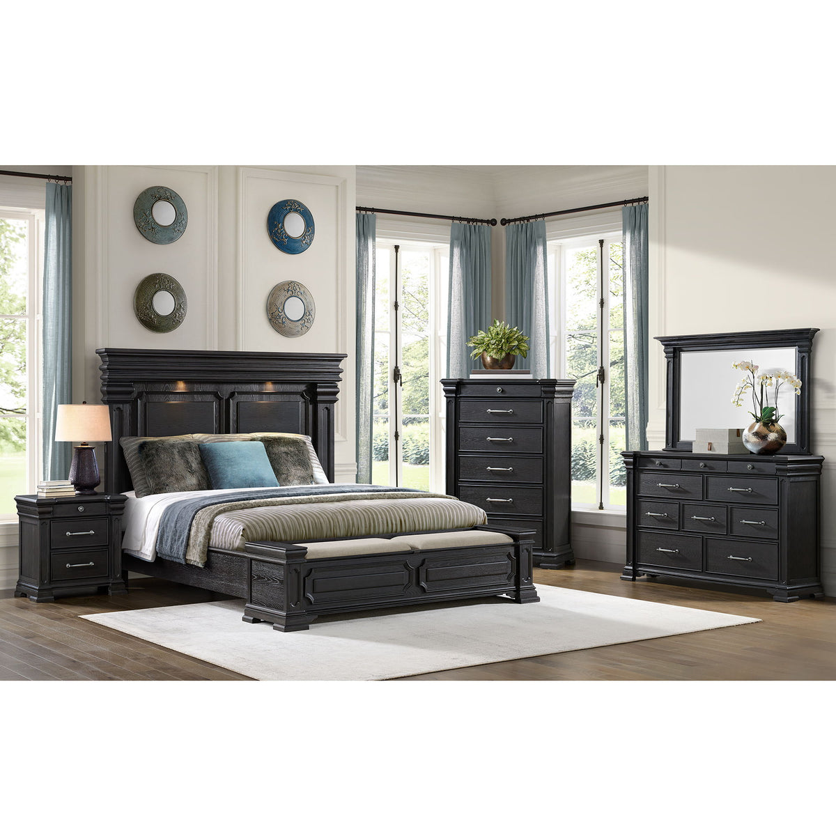 Kings Court - 3-Drawer Nightstand (Sliding Top)