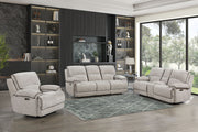 Camden - Dual Reclining Console Loveseat - Beige / Brown
