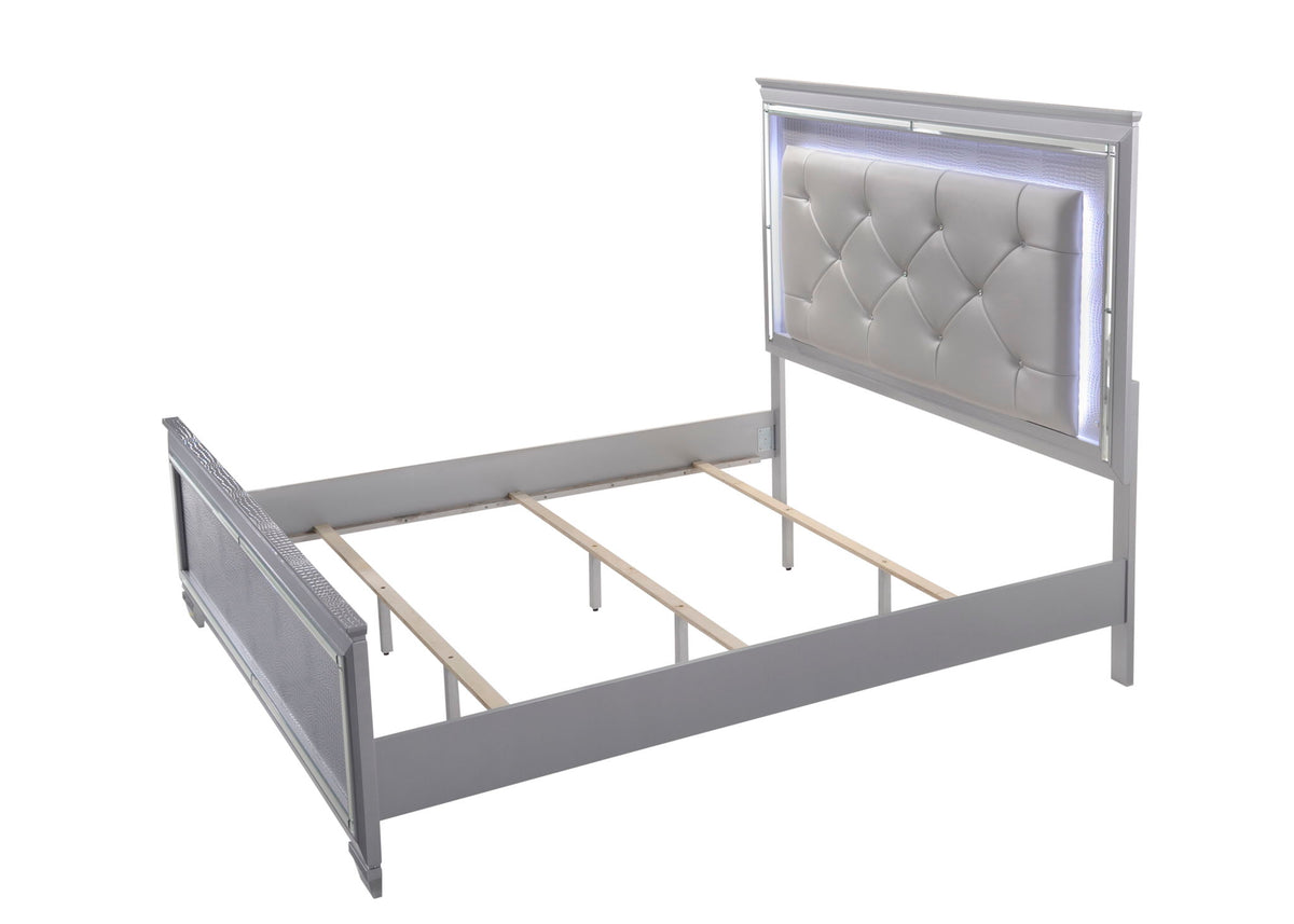 Lillian - California King Upholstered Bed - Gray