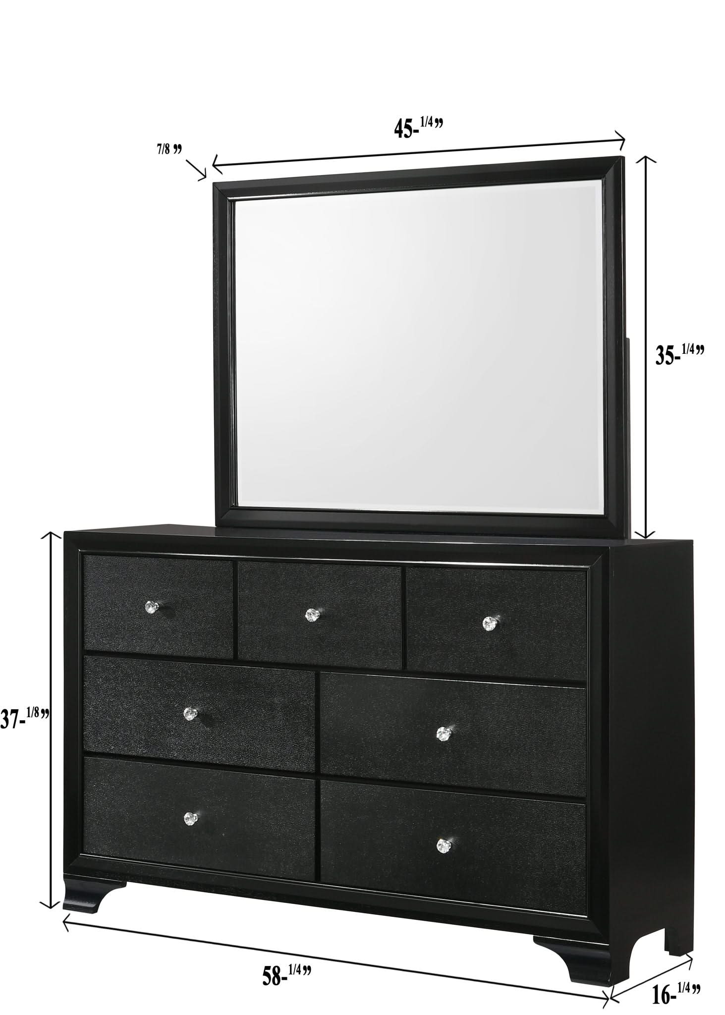 Micah - Full 5 Piece Bedroom Set - Black