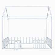 Metal House Bed With Fence And Door