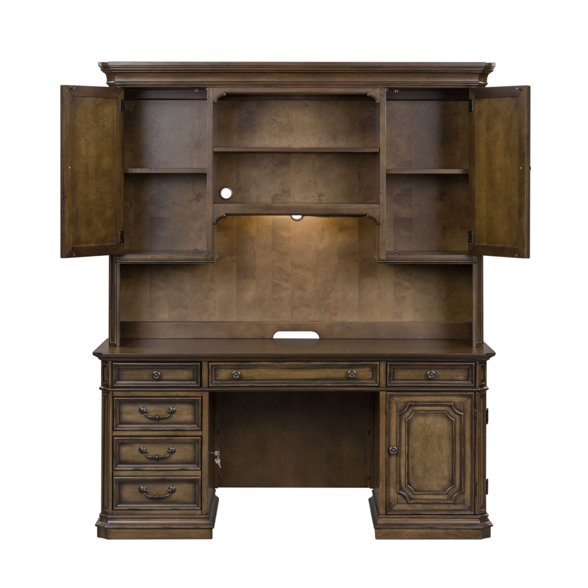 Amelia - Jr Executive Credenza Set - Antique Toffee